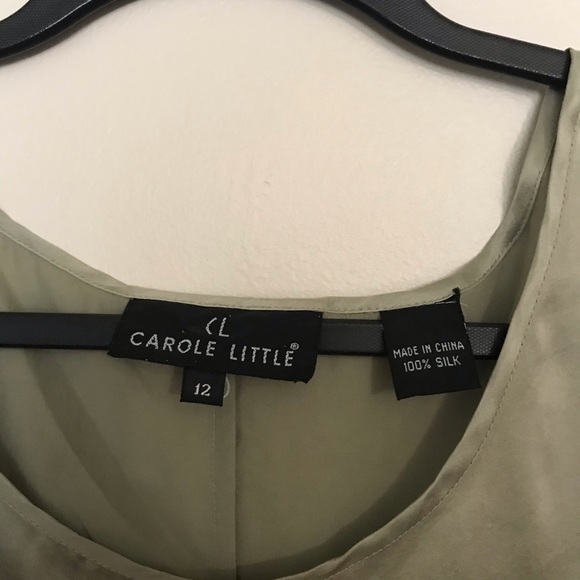 100% Silk Vintage Carole Little Silver Top - Picture 2 of 5